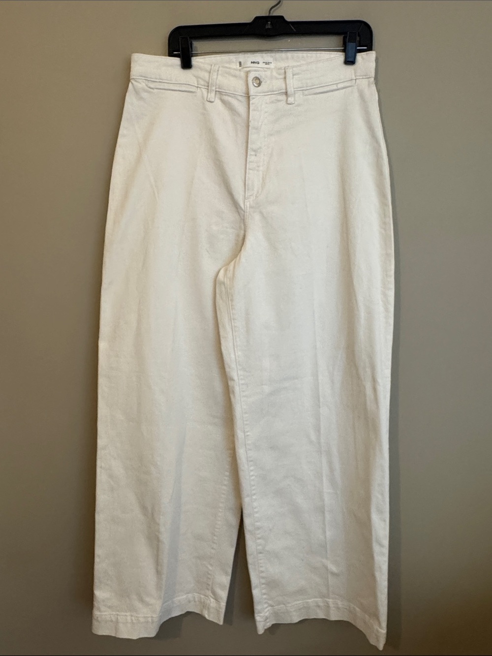 NWOT- MANGO Bea Wide Leg Jeans, White, size 12